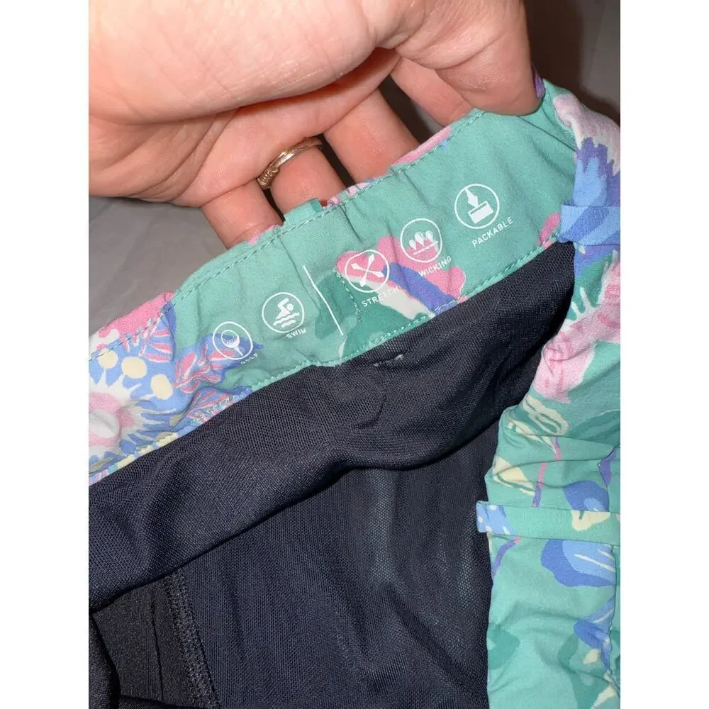 Polo Ralph Lauren Mens Shorts Green Blue Floral Lined Stretch Golf 10” Sz 34